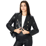 Victoria Vegan Leather Blazer - Denny's