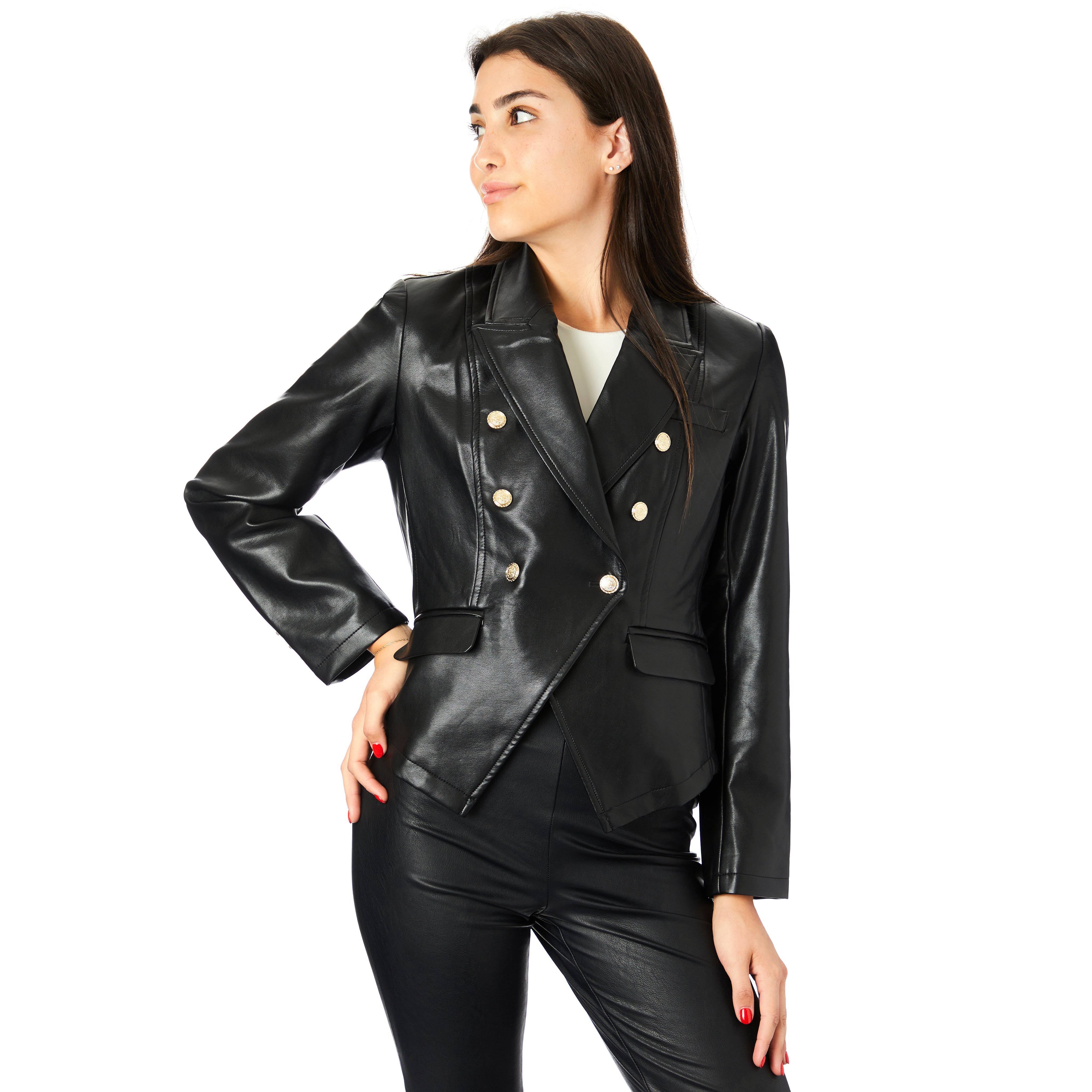 Victoria Vegan Leather Blazer - Denny's