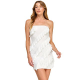 Ruffle Tube Mini Dress