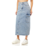 Denim Maxi Cargo Skirt - Denny's