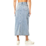 Denim Maxi Cargo Skirt - Denny's