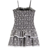 Gingham Smock Dress With Allover Bows