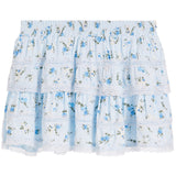 Floral Smock Skirt With Lace Trim