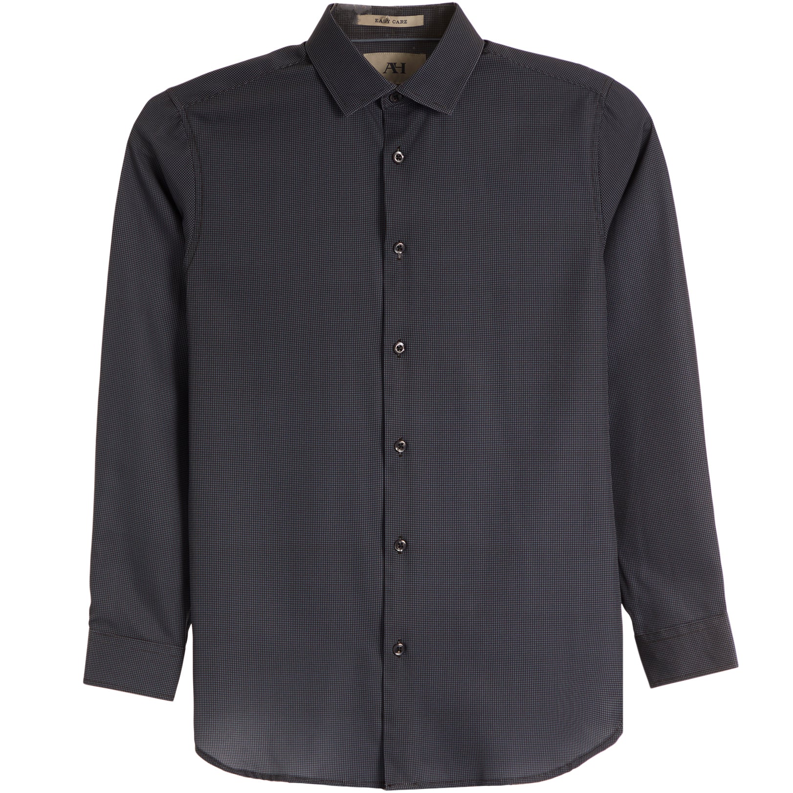 A dark Indigo long-sleeve button-down shirt with a pointed collar and matching dark buttons, displayed on a clean white background.