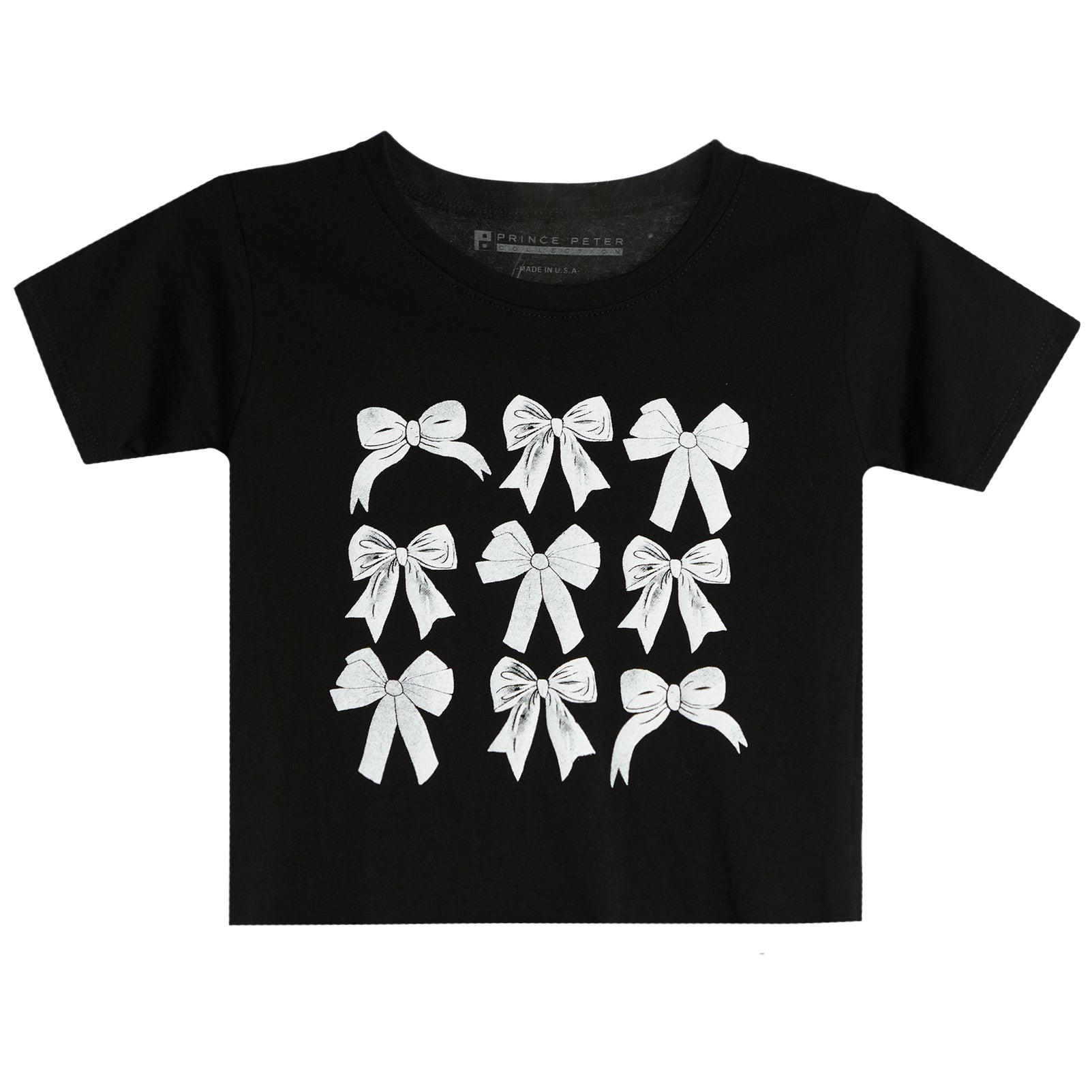 Short Sleeve Tee With Allover White Bows - Denny's