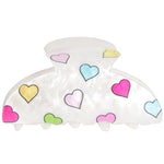 White Rainbow Heart Claw Clip - Denny's