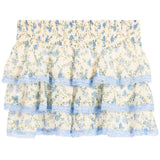 Blue Floral Mini Skirt
