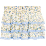 Blue Floral Mini Skirt
