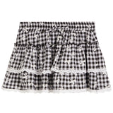 Gingham Skirt With White Eyelet Trim
