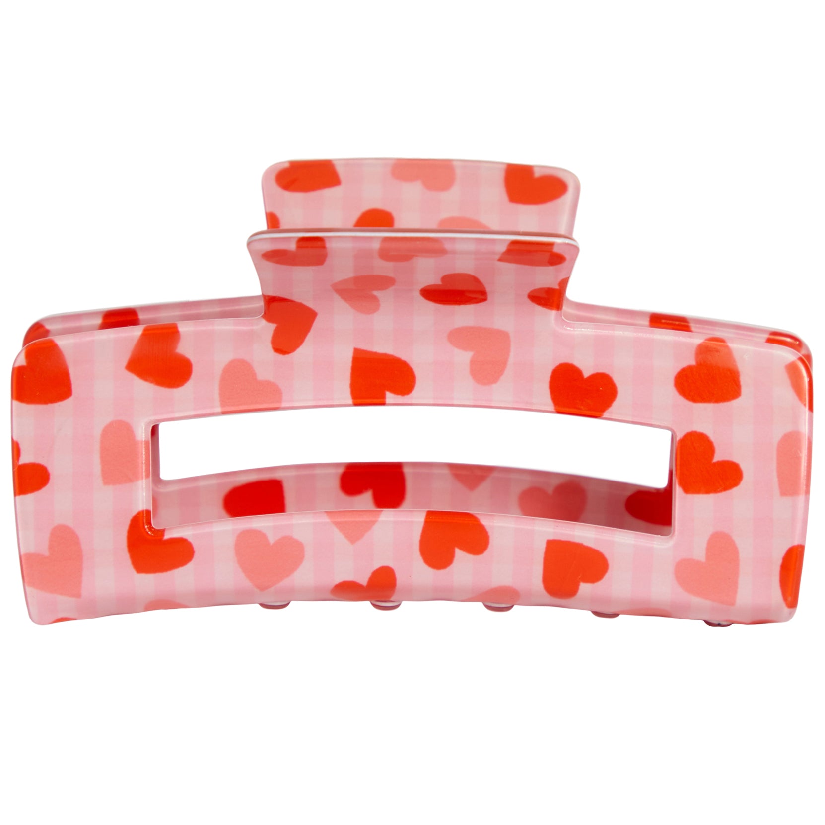 Charming Gingham And Heart Claw Clip - Denny's