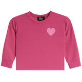 Pink Heart Waffle Knit Top
