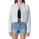 Uneven Frayed Fitted Jacket - Denny's