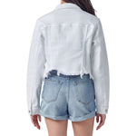 Uneven Frayed Fitted Jacket - Denny's