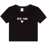 New York Heart Short Sleeve Rib Tee