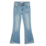 Mid Rise Crop Kick Slit Flare - Denny's