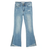 Mid Rise Crop Kick Slit Flare - Denny's
