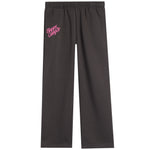 Dark gray sweatpants with a pink 'Happy Camp3r' logo on the left thigh, shown against a plain white background.