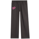Dark gray sweatpants with a pink 'Happy Camp3r' logo on the left thigh, shown against a plain white background.