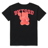 Black t-shirt with a red gummy bear graphic and 'BKTSQD' text on a white background