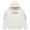 Off-white hoodie with colorful 'BKTSQD' text on a white background