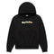 Black hoodie with colorful circles containing 'BKTSQD' on a white background