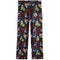 Black pants with an all-over colorful ice skates printed, featuring a white circular logo patch on the left thigh.