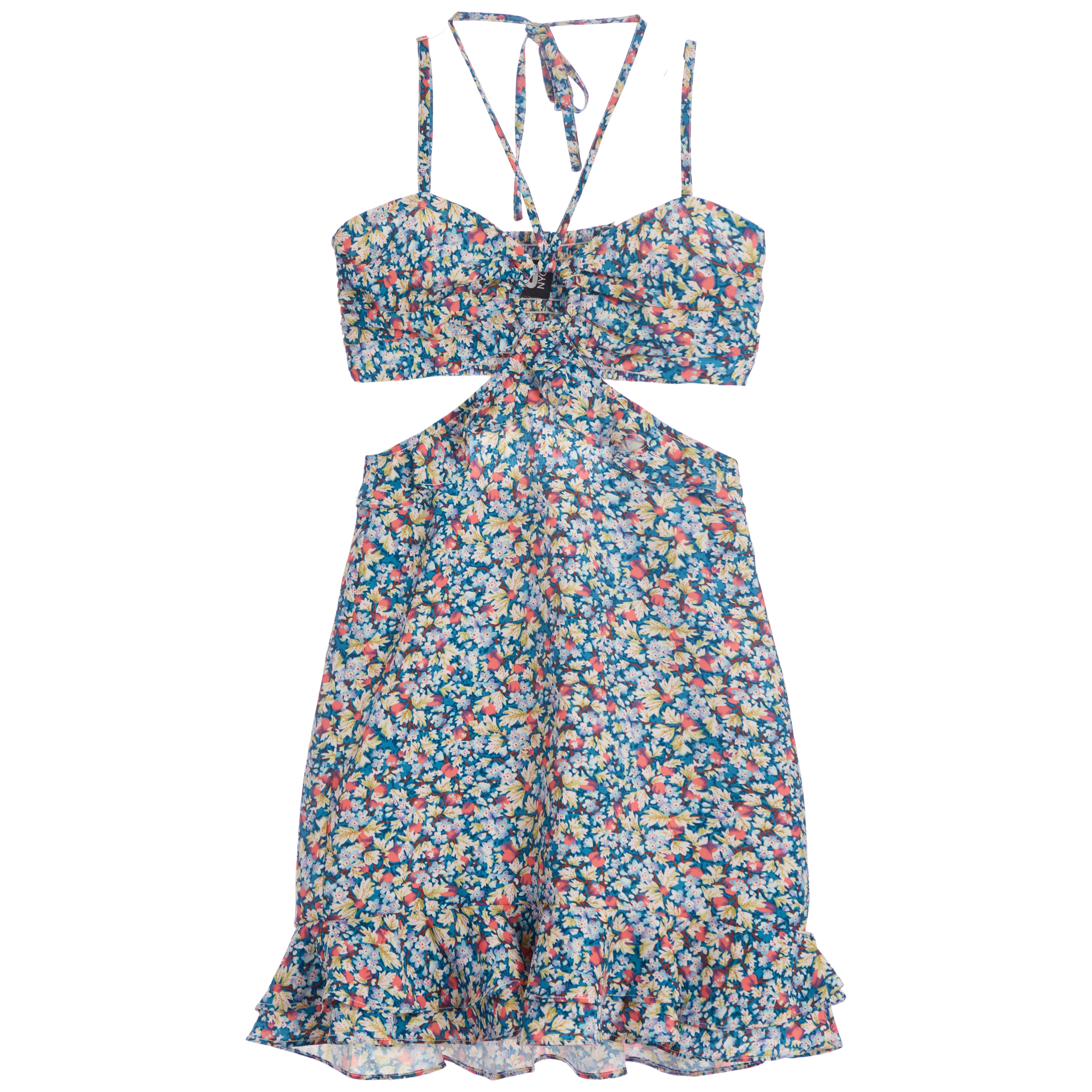 Zara Floral Open Sides Halter Dress | Denny's