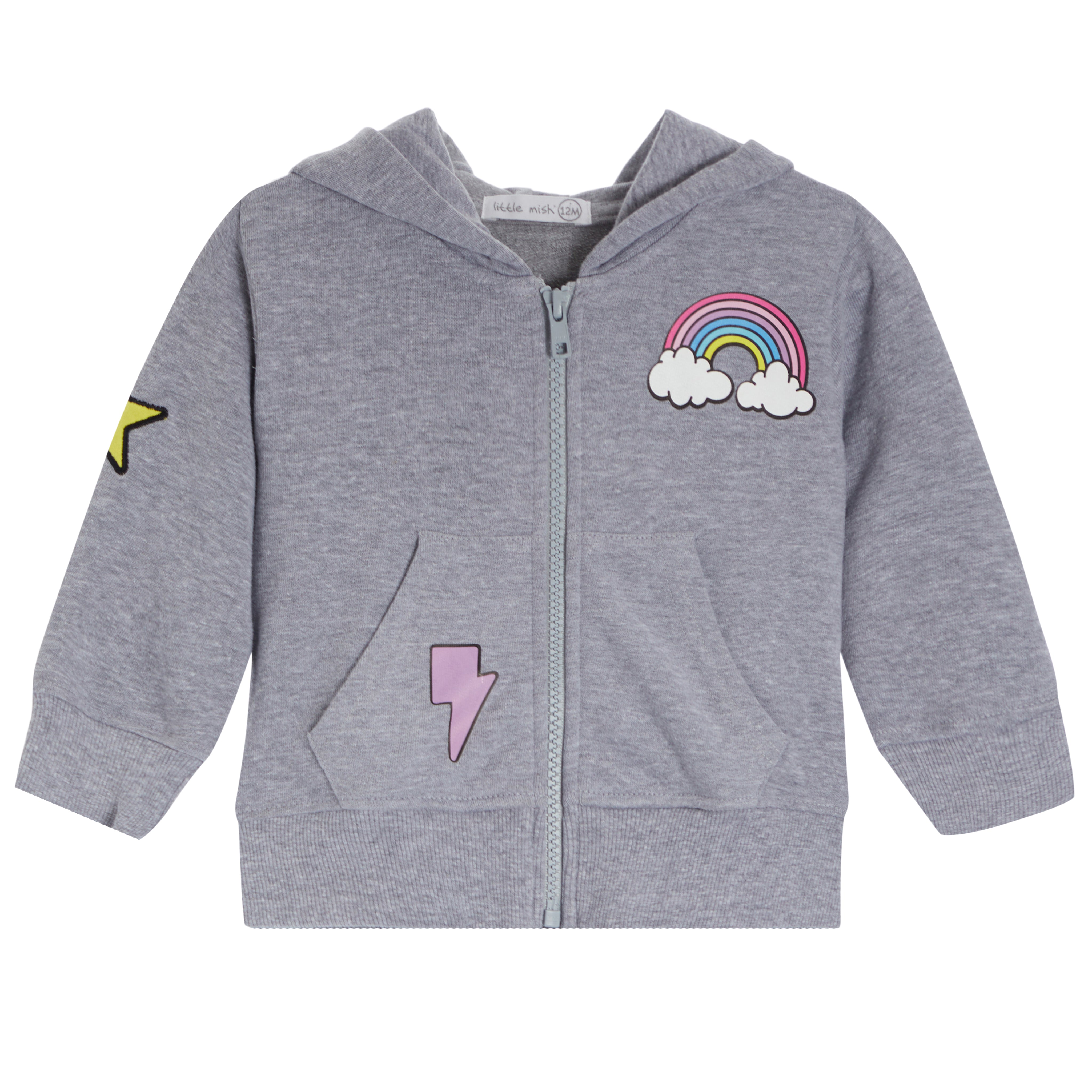 Rainbow Patch Zip Hoodie - Denny's