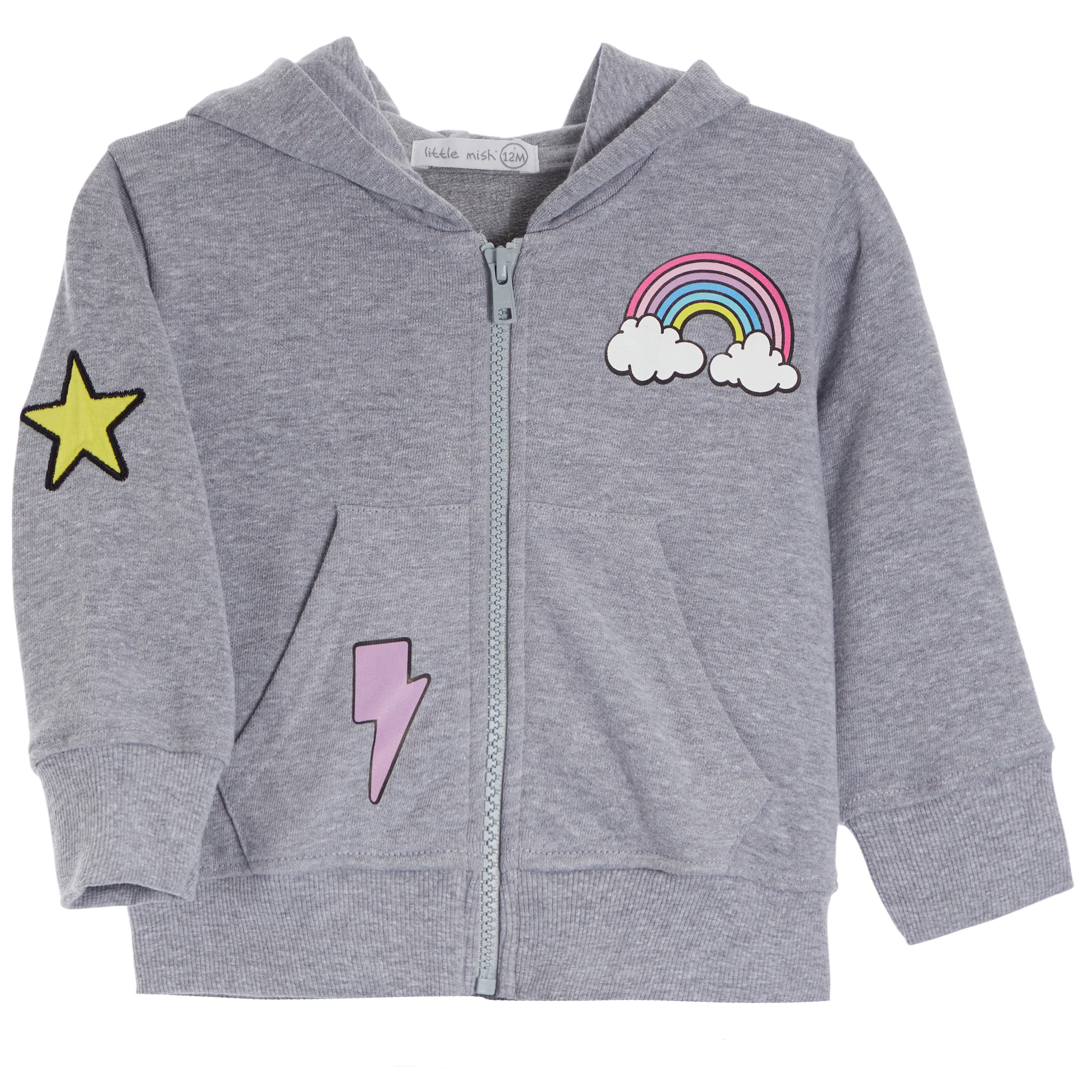 Rainbow Patch Zip Hoodie - Denny's