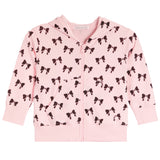 Zip Jacket With Allover Black Bows
