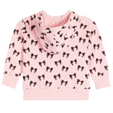 Zip Jacket With Allover Black Bows
