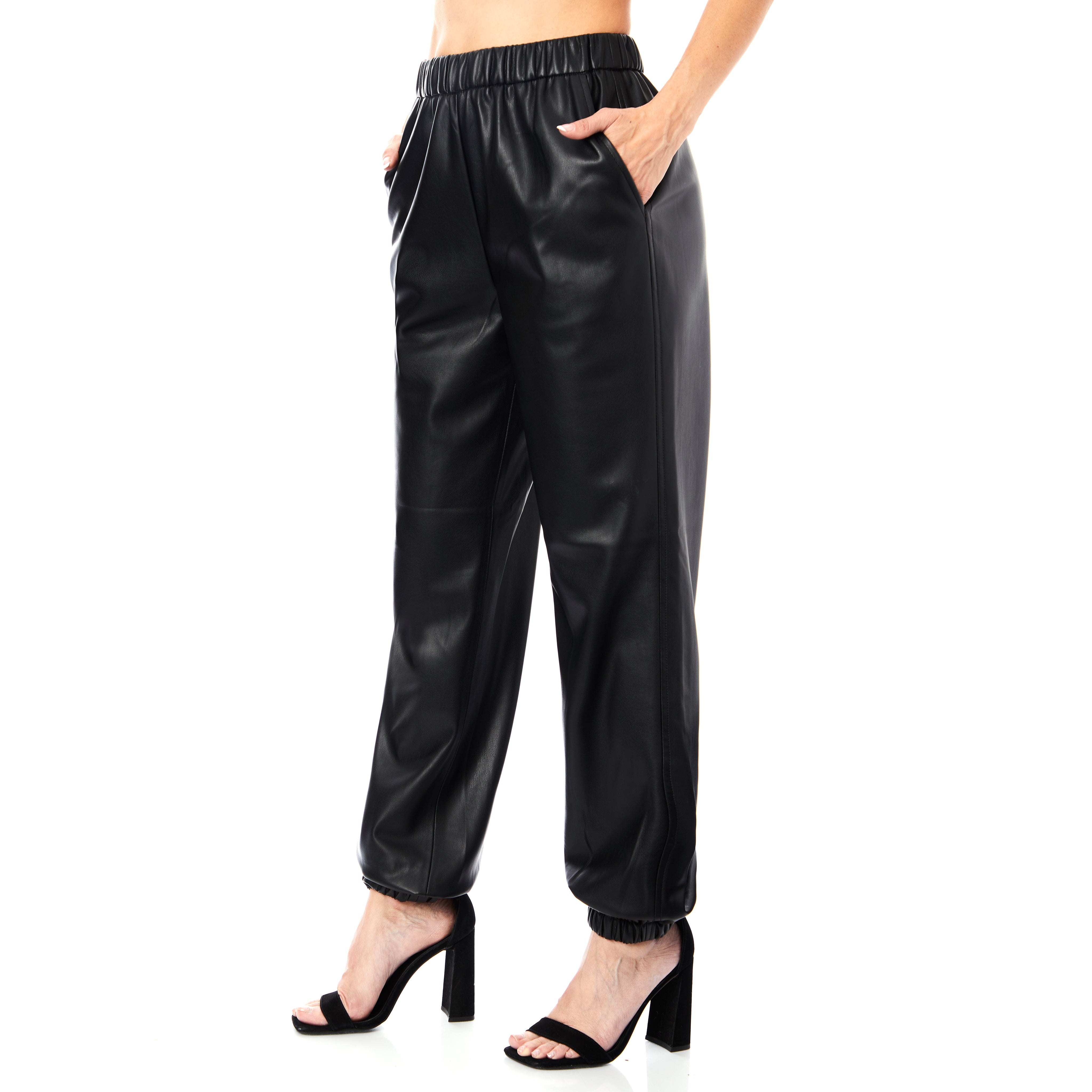 Lenora Faux Leather Jogger - Denny's