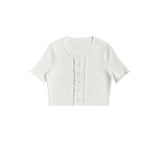 Addison Ruffle Short Sleeve Cardigan - Denny's