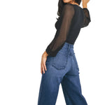 High Rise Cargo Pocket Wide Leg Jean - Denny's