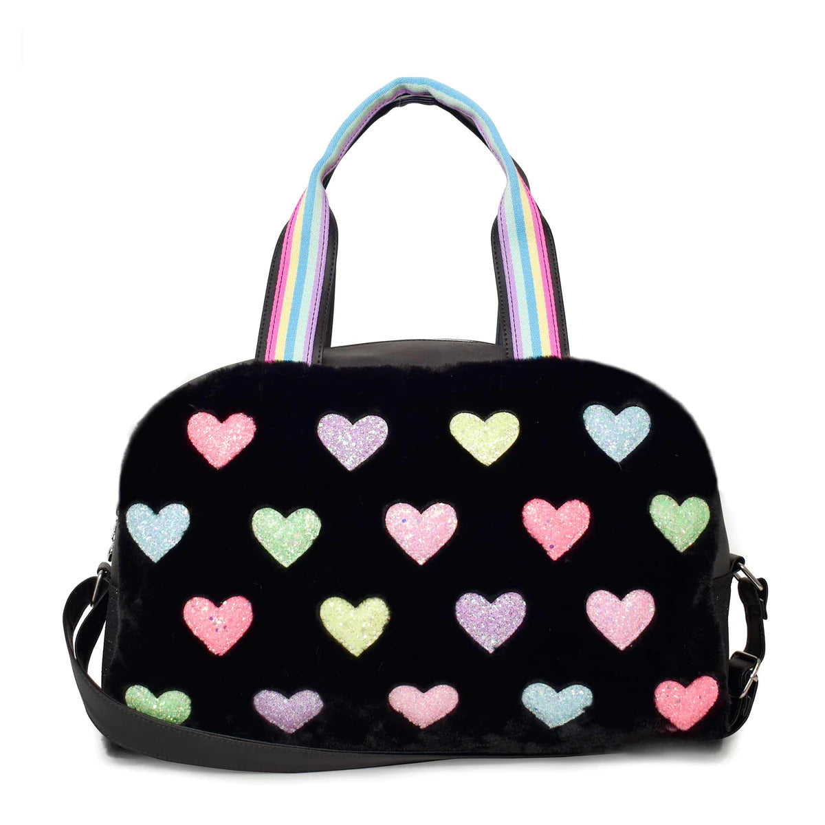 Hearts Faux Fur Large Duffle Bag - Denny's