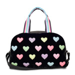 Hearts Faux Fur Large Duffle Bag - Denny's