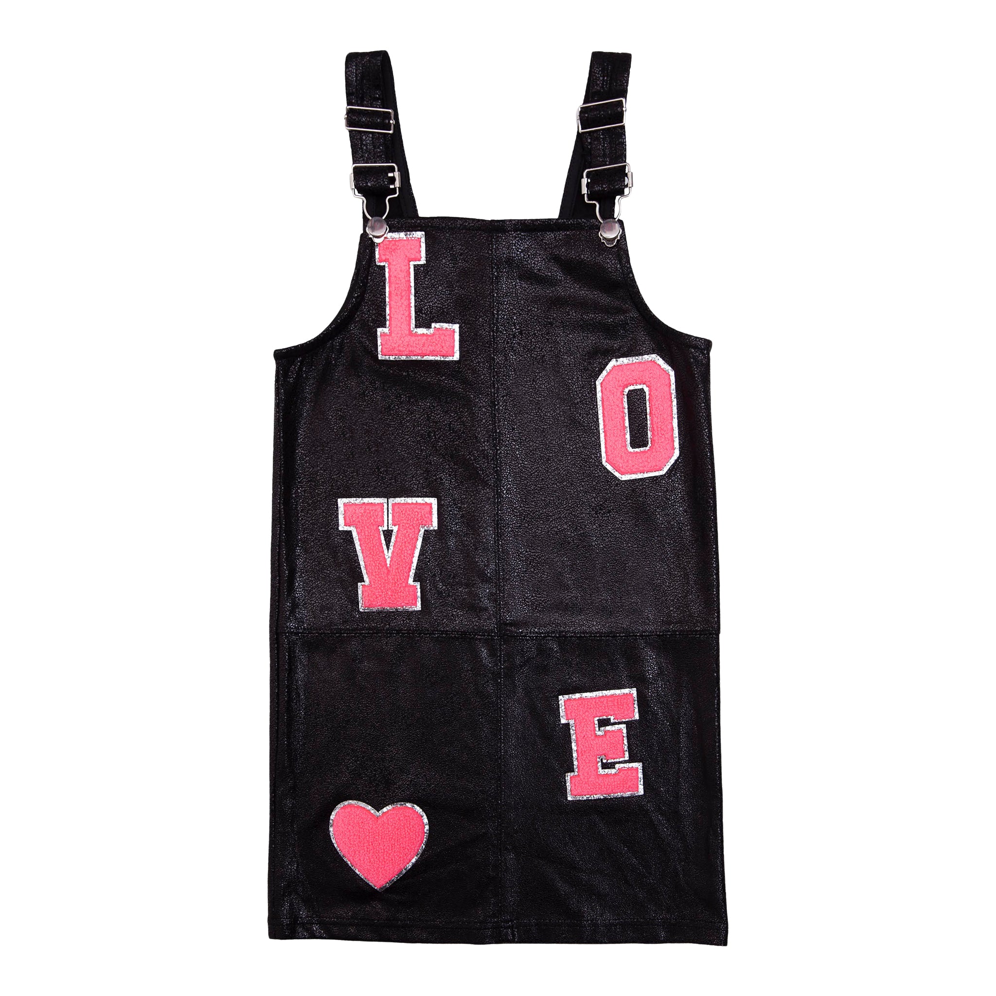 Leather Love Overall Dress Black - Denny's