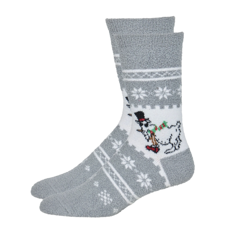 Youth Snowman Fuzzy Sock - Denny's
