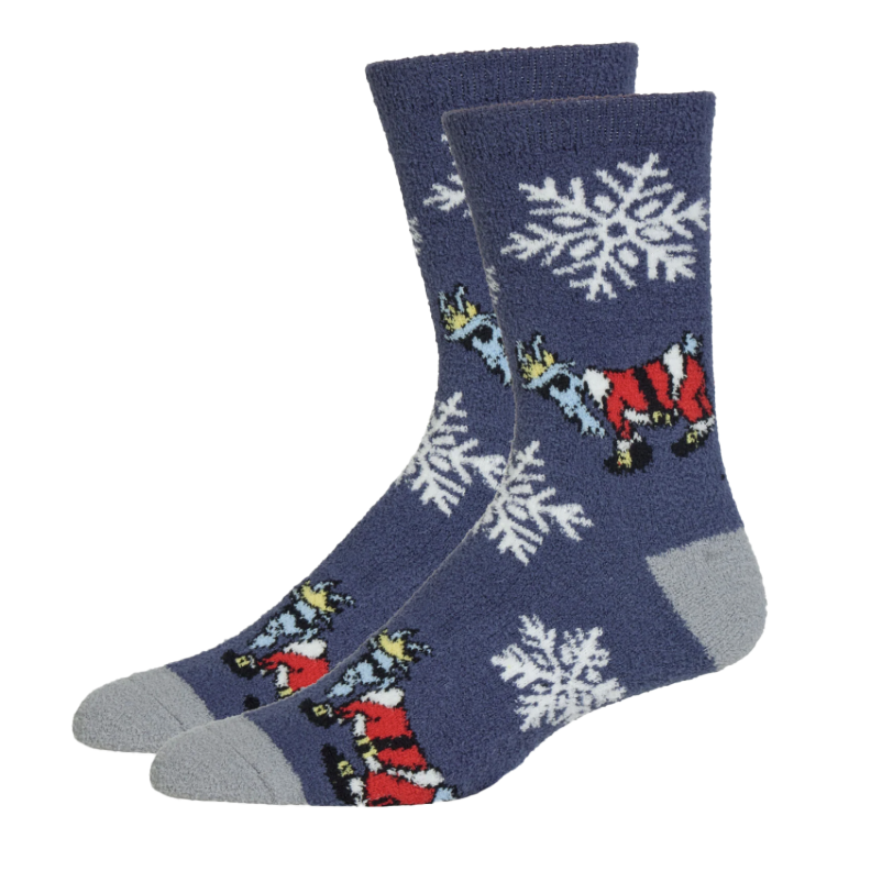 Adult Nice Santa Fuzzy Sock - Denny's