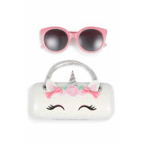 Rose Garland Unicorn Case With/3D Bows and Jelly Sunglasses Set