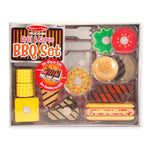 Wooden Grill & Serve BBQ Set packaging with various toy BBQ items.