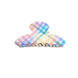 Watercolor Plaid Stripe Claw Clip