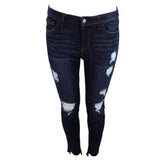 Distressed Step Hem Skinny - Denny's