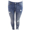 Patched Frayed Hem Skinny - Denny's