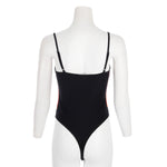 V-Neck BodySuit With Stripe Taping - Denny's