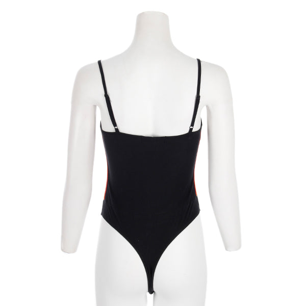 V-Neck BodySuit With Stripe Taping - Denny's