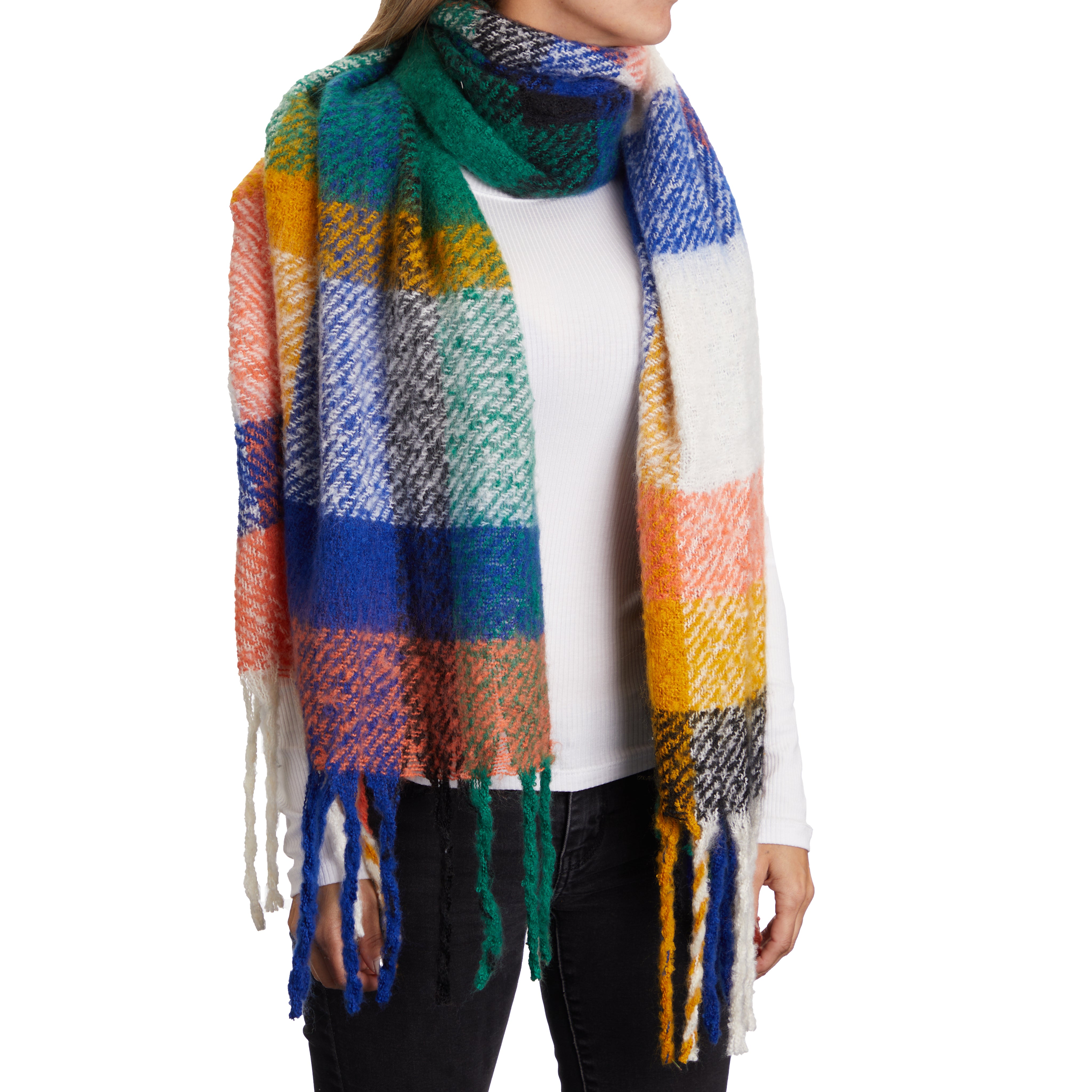 Multi Stripe Cozy Fringe Scarf - Denny's