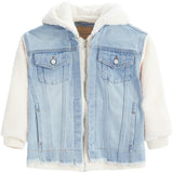 Set For Life Sherpa & Denim Hoodie - Denny's