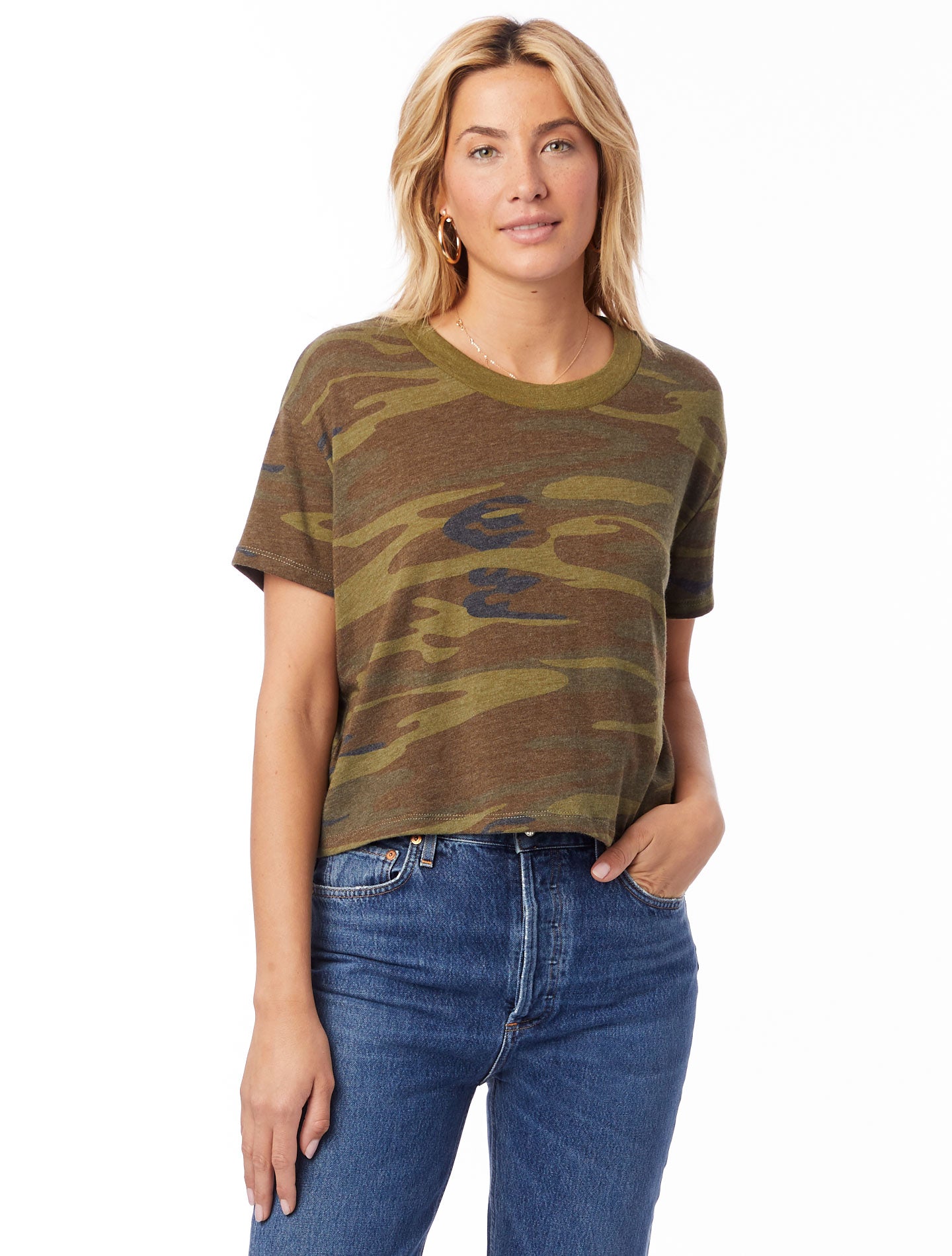 Camo Short Sleeve Crop Tee - Denny's