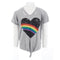 Short Sleeve Vneck with Rainbow Heart - Denny's